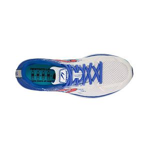 White / Blue / Orange Men's Newton Running Distance 10 Running Shoes | NZ-291065